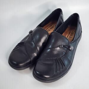 Cobb Hill Black Leather Slip On Shoes Women's Size 7.5 N